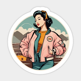 Blossoming Bomber  Princess Casual Fashion Jacket Sticker